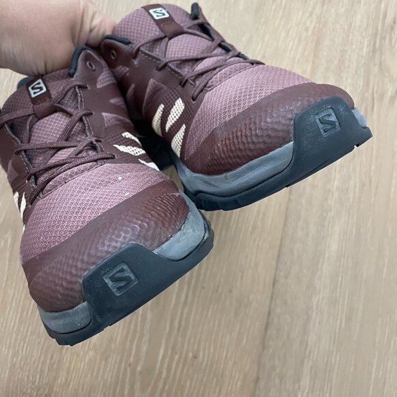 Salomon Shoes Women 8.5 Kaneo W 413812 Hiking Peppercorn Mahogany Burgundy - Picture 7 of 14